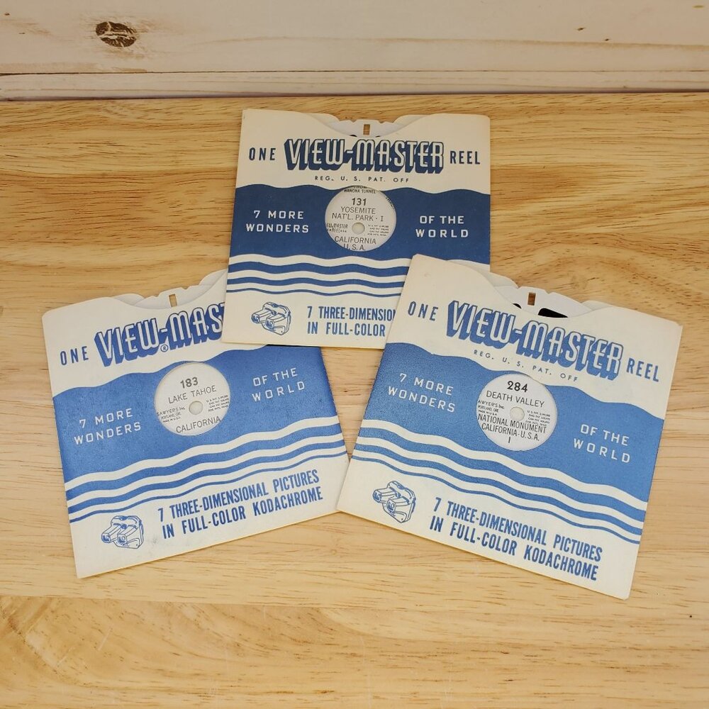 VTG 1948 View-Master Reels Yosemite Natl Park Lake Tahoe Death Valley Kodachrome